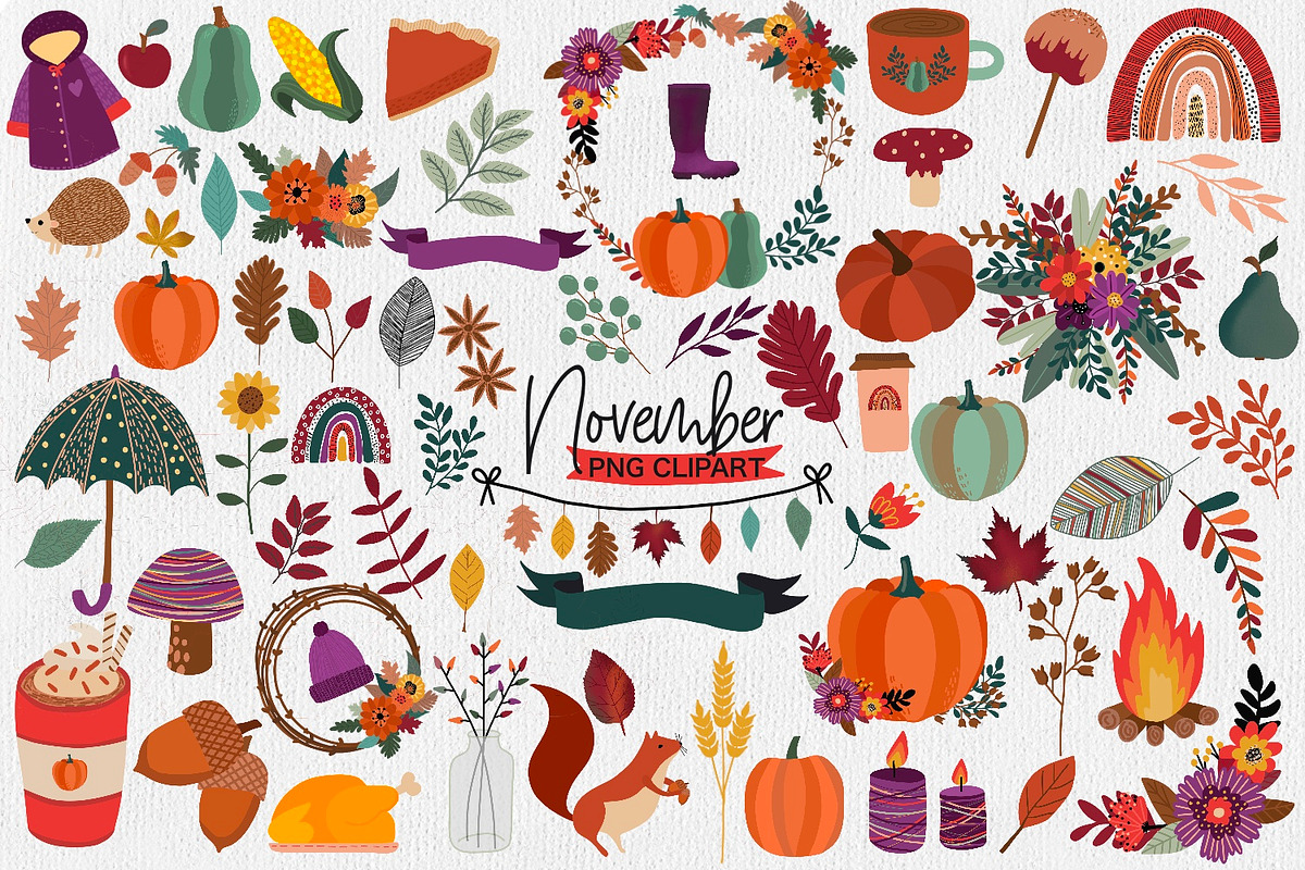 November Clipart | Fall Clipart, an Illustration by illuztrate (Photo 1 of 6)