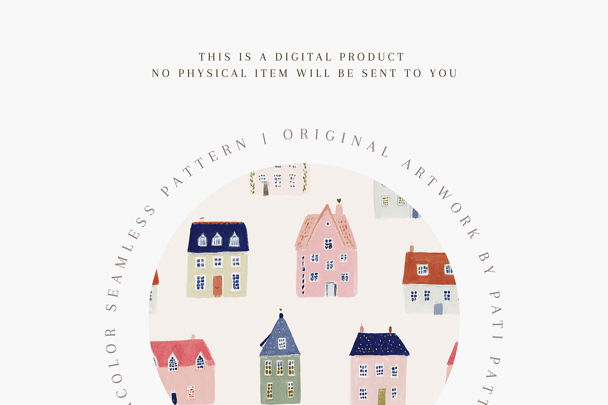 Whimsical Houses Seamless Pattern PN, a Pattern Graphic by Pati Charm Studio (Photo 4 of 8)