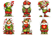 Quirky Valentine Santa Clipart, an Illustration by Craft Nest (Thumbnail 3 of 8)
