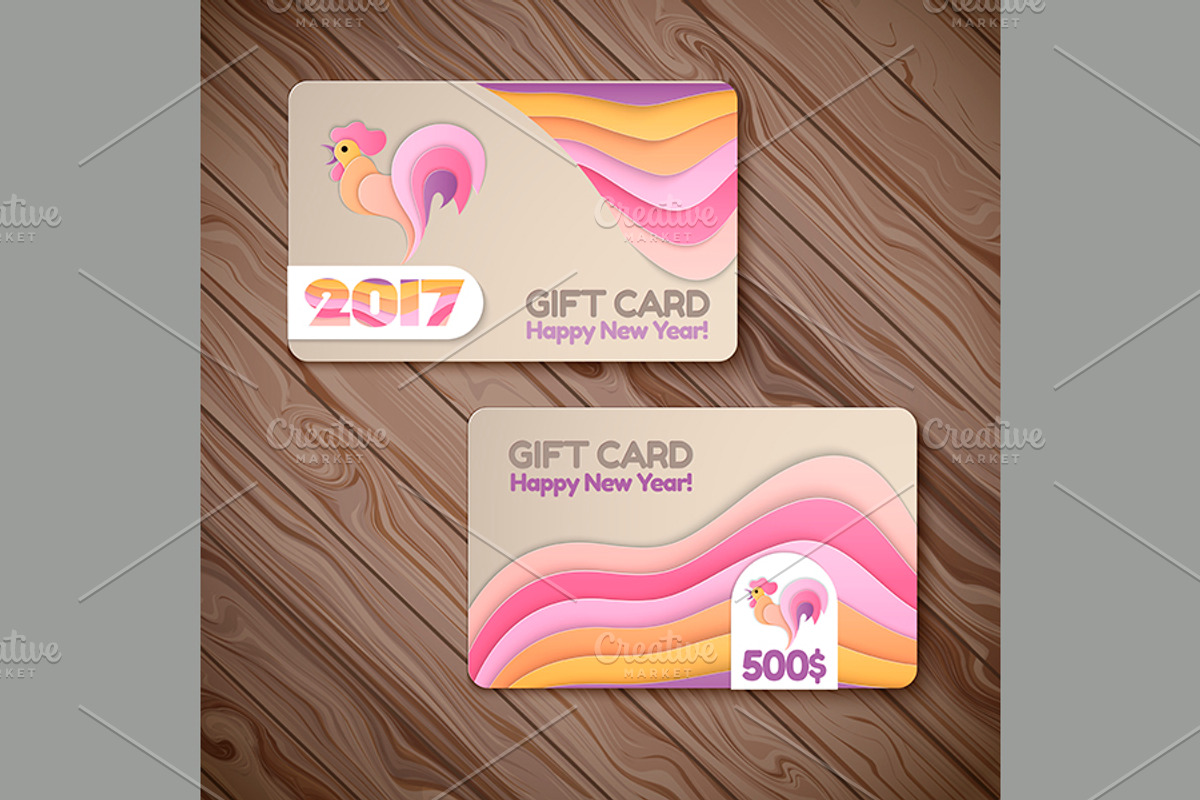 Year of rooster design for banner, a Business Card Template by Valenty