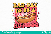 Bad Day to Be a Hot Dog T-Shirt, an Illustration by Watercolor design (Thumbnail 1 of 3)