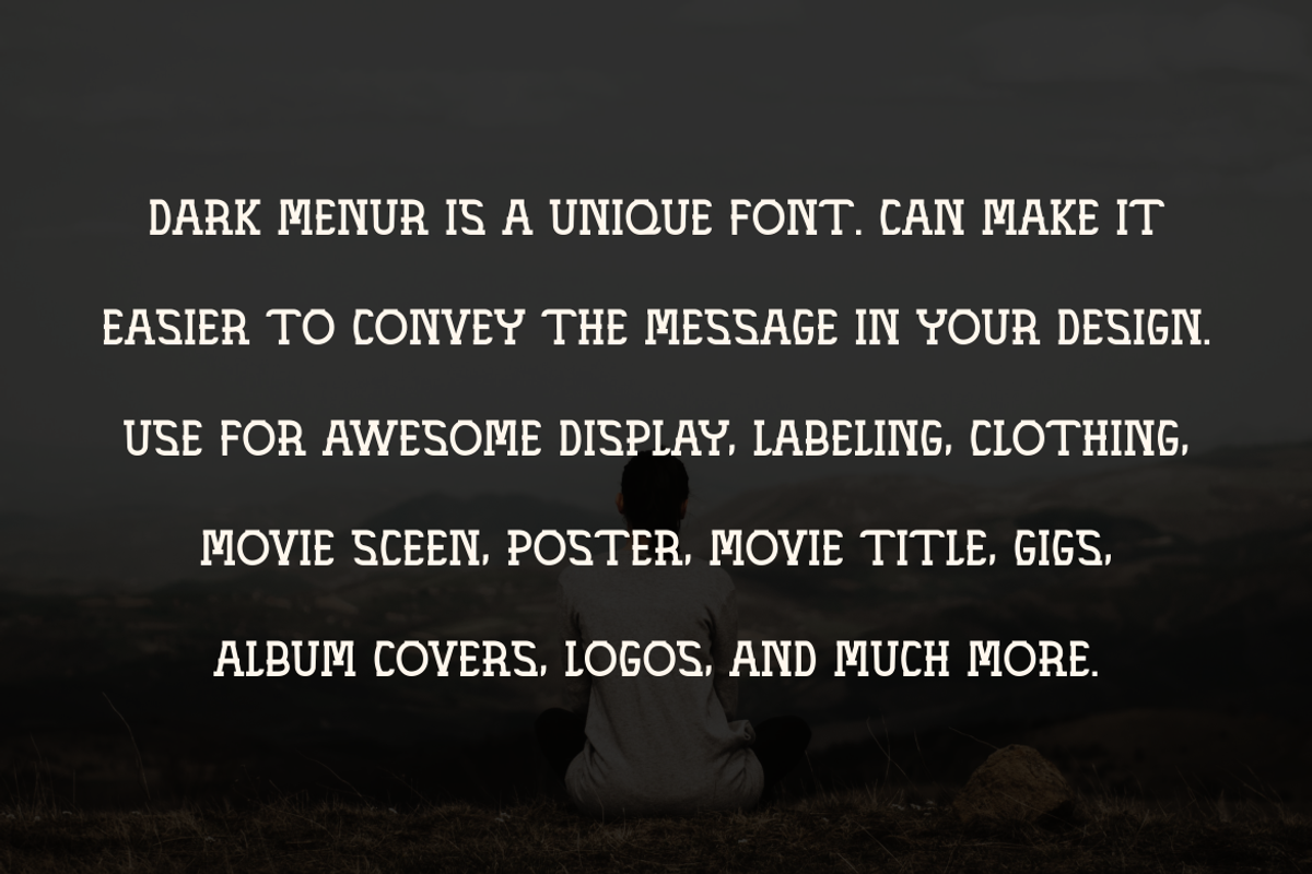 DARK MENUR, a Serif Font by Viswal Studio (Photo 2 of 5)