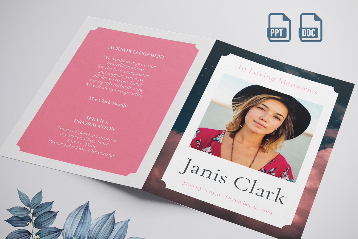 funeral program printing template, a Templates & Theme by TemplateLab (Photo 1 of 2)