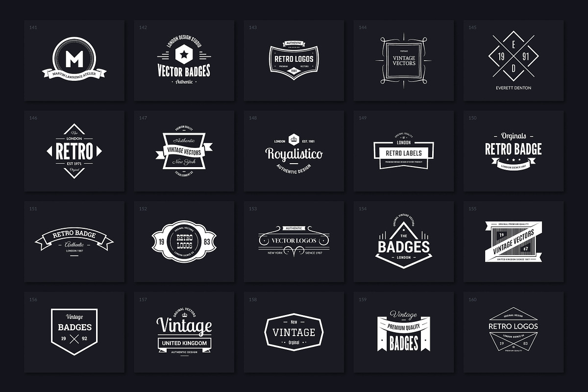 100 Vintage Logos Vol. 2, a Branding & Logo Template by Amito Vectors (Photo 4 of 6)