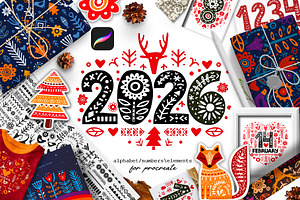 Folk Nordic Art Stamps for Procreate