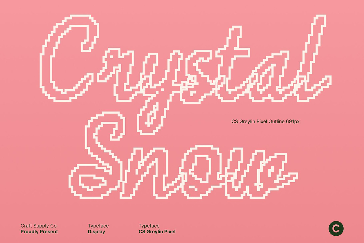 CS Greylin Pixel, a Script Font by Craft Supply Co. (Photo 7 of 8)