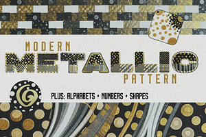 Modern Metallic Patterns, a Pattern Graphic by Megan Aili Designs