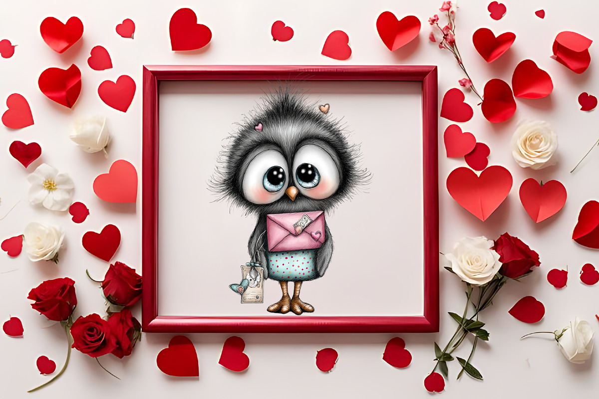 Cute Valentine Companions Watercolor, an Illustration by RobertsArt (Photo 3 of 7)