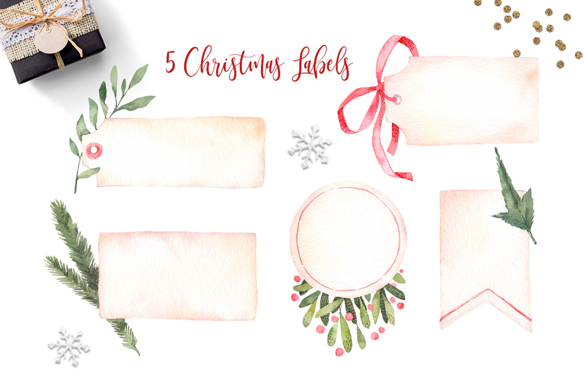 Watercolor Christmas decorations, a Decorative Illustration by Kate Macate (Photo 3 of 4)