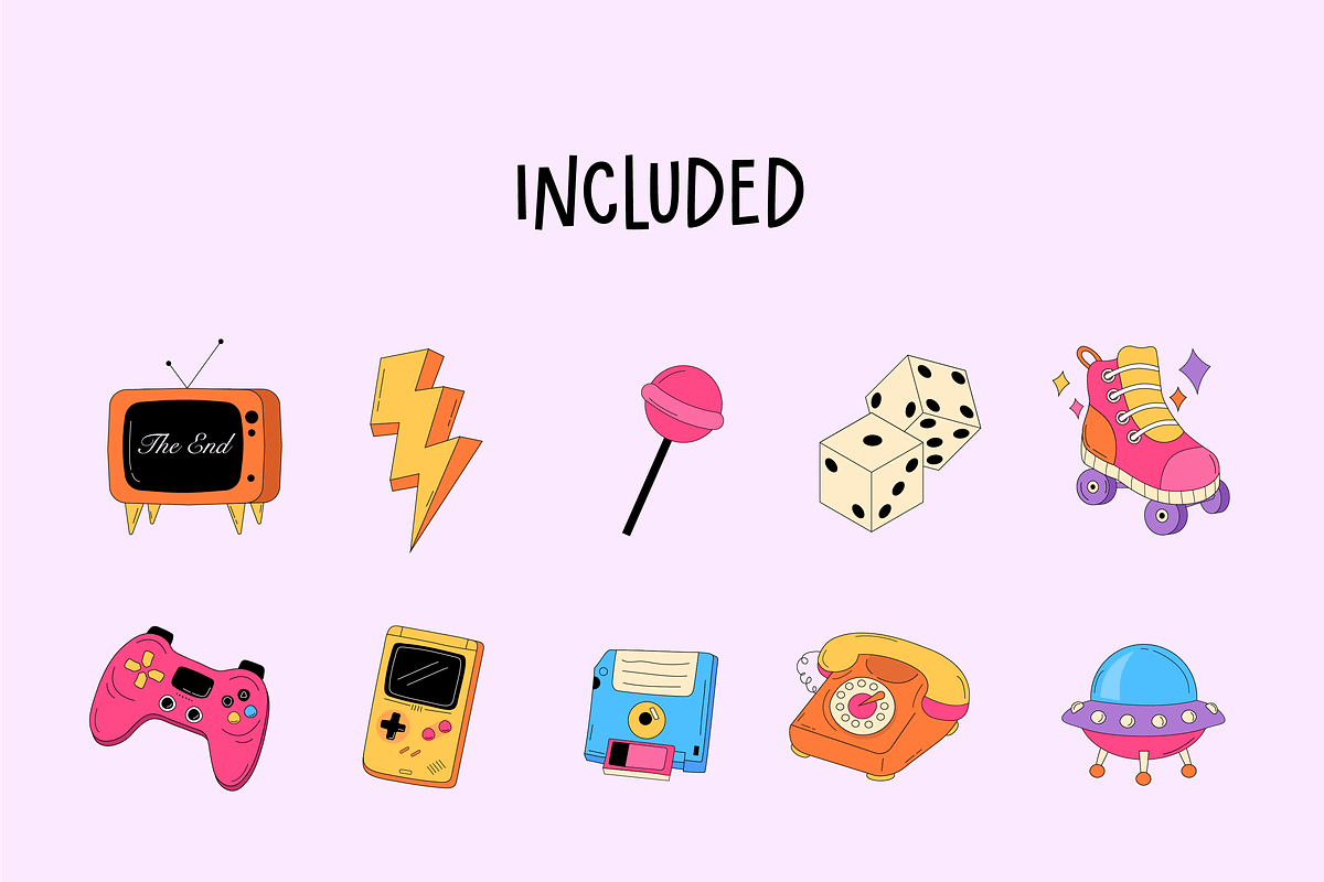 10 Nostalgic Retro Illustrations, an Object Illustration by Paper Moon