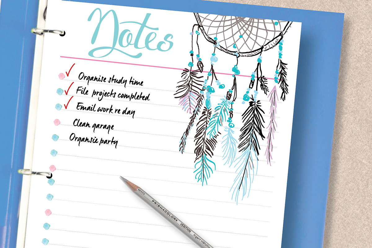 Dream Catcher Printable Planner, a Stationery Template by Stick with Sam (Photo 3 of 4)
