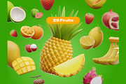 Fruits 3D Icons, an Object 3D Model by Rakata Studio (Thumbnail 6 of 6)