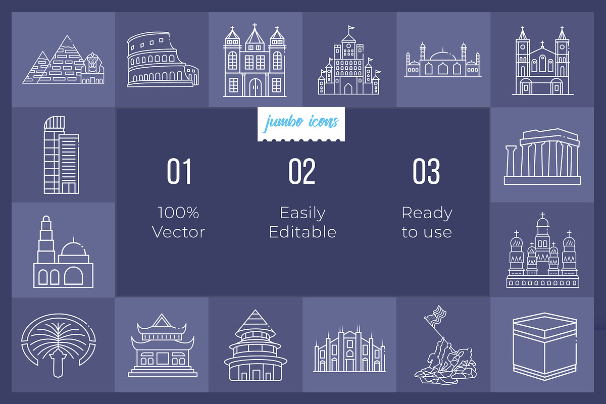 Monument Line Icons V2, a Solid Icon by Jumbo Icons (Photo 2 of 5)