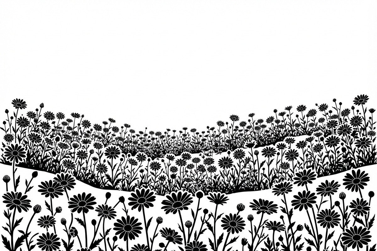 60 Daisy Flower Field Silhouette, a Seasonal Illustration by Amazin_art (Photo 7 of 35)