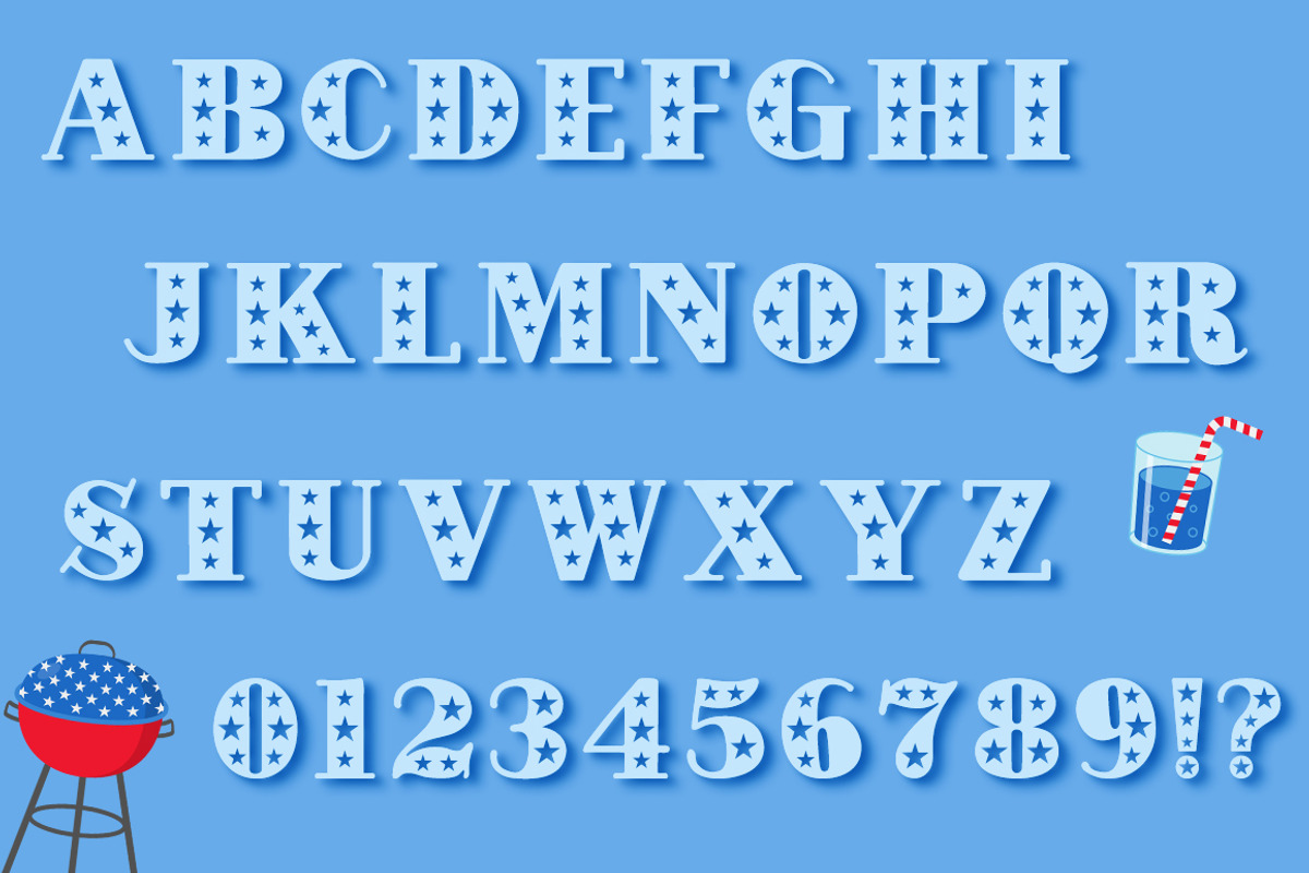 Fireworks 4th of July Font & Bonus S preview 6