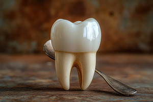 Creative representation of a tooth o, a Photo by Tanuart
