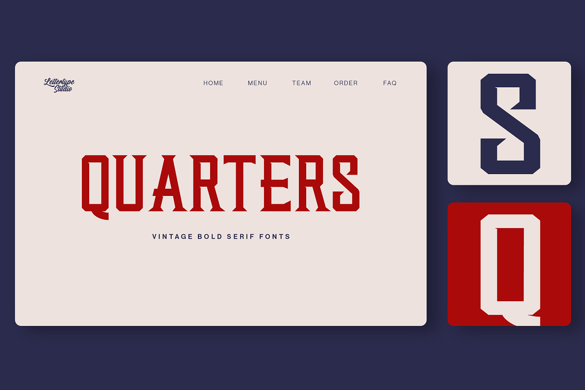 Quarters | Vintage Bold Serif, a Font by Lettertype Studio (Photo 10 of 15)