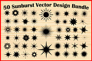 Sunburst Silhouette PNG Vector Set, an Object Illustration by Creativeshirt (Thumbnail 1 of 4)