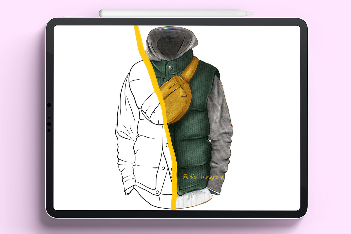 Procreate clothes for men stamps, a Brush Add-On by KsTumanova (Photo 2 of 3)