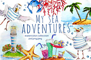 Sea watercolor adventures, an Animal Illustration by Funny-sunny (Thumbnail 1 of 16)
