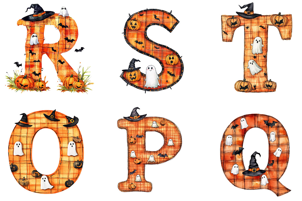 Halloween Alphabet Letters Bundle, a Seasonal Illustration by Designking (Photo 4 of 4)