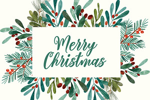 Green Christmas wishing card design