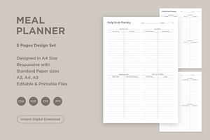 Meal Planning Pages Set V-13