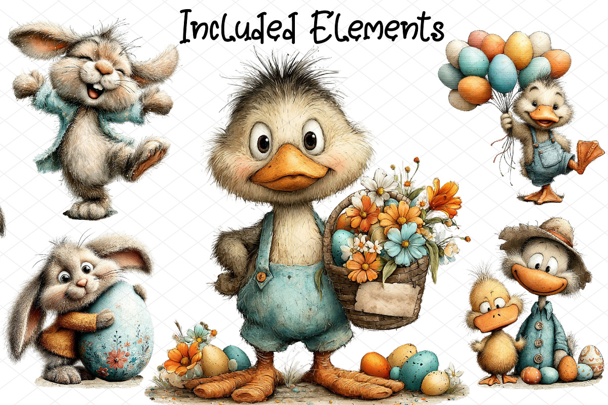 Spring Easter Animals Clipart, an Illustration by cherrydesign (Photo 2 of 4)