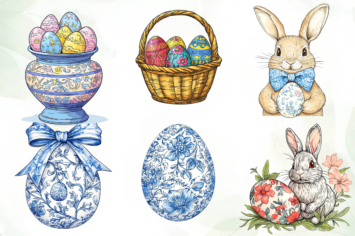 Easter Chinoiserie Sublimation Clipa, an Illustration by CreationArt (Photo 3 of 5)