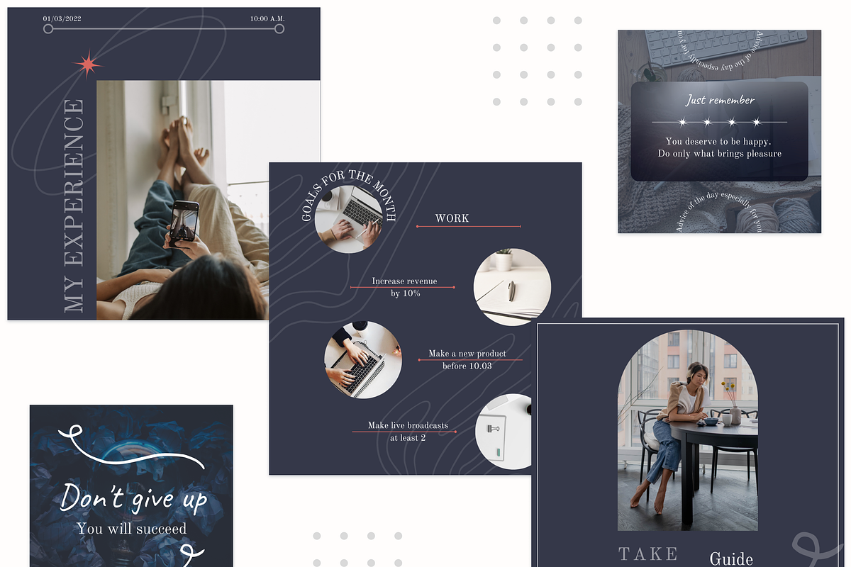 40 Template for Instagram feed, a Social Media Template by KaluginaWEB (Photo 3 of 6)