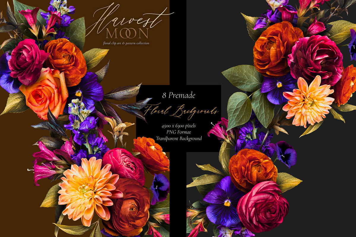 Harvest Moon Floral Clip Art Kit, an Object Graphic by Eclectic Anthology (Photo 6 of 21)