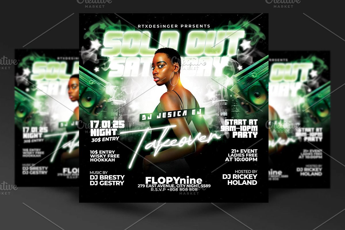 Night Club Party Flyer Template, a Flyer Template by RTXdesinger99 (Photo 1 of 3)