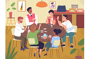 Friends playing poker. People group, a Person Illustration by Stock-Smart-Start