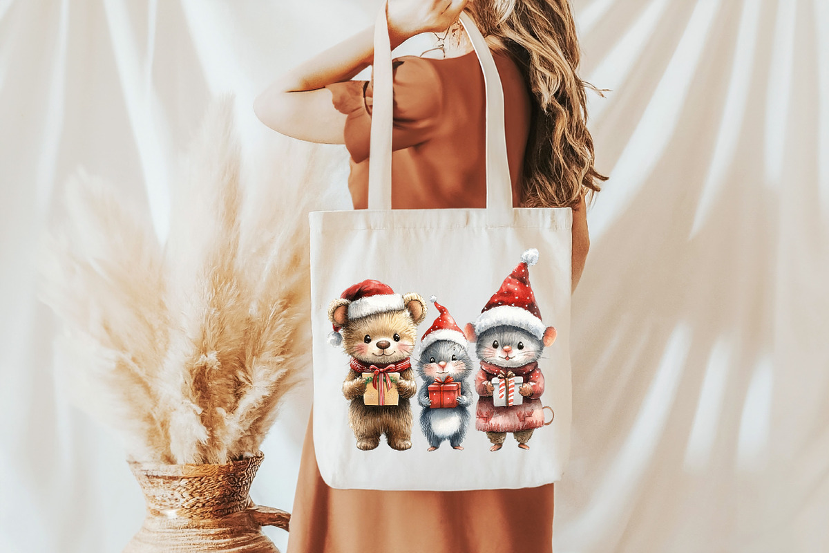 Christmas Teddy And Maus Design PNG, an Animal Illustration by DreamCafeArt (Photo 2 of 6)