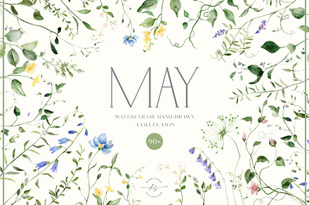 MAY Watercolor Spring Collection, a Decorative Illustration by Kaleriia