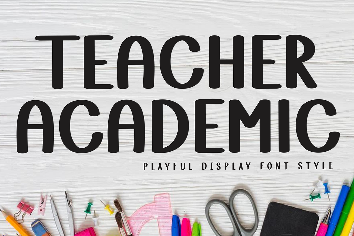 Teacher Academic, a Script Font by InermediaSTUDIO (Photo 1 of 8)