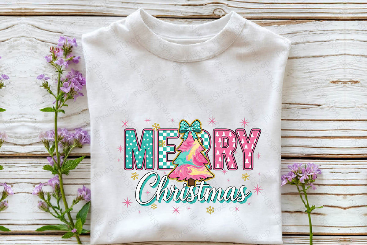 Retro Merry Christmas Coquette Png, an Illustration by DreamPrint404 (Photo 2 of 7)