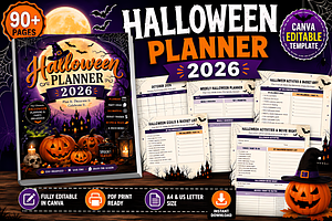Halloween Planner 2026 KDP Interior, a Social Media Template by Coco Bloom