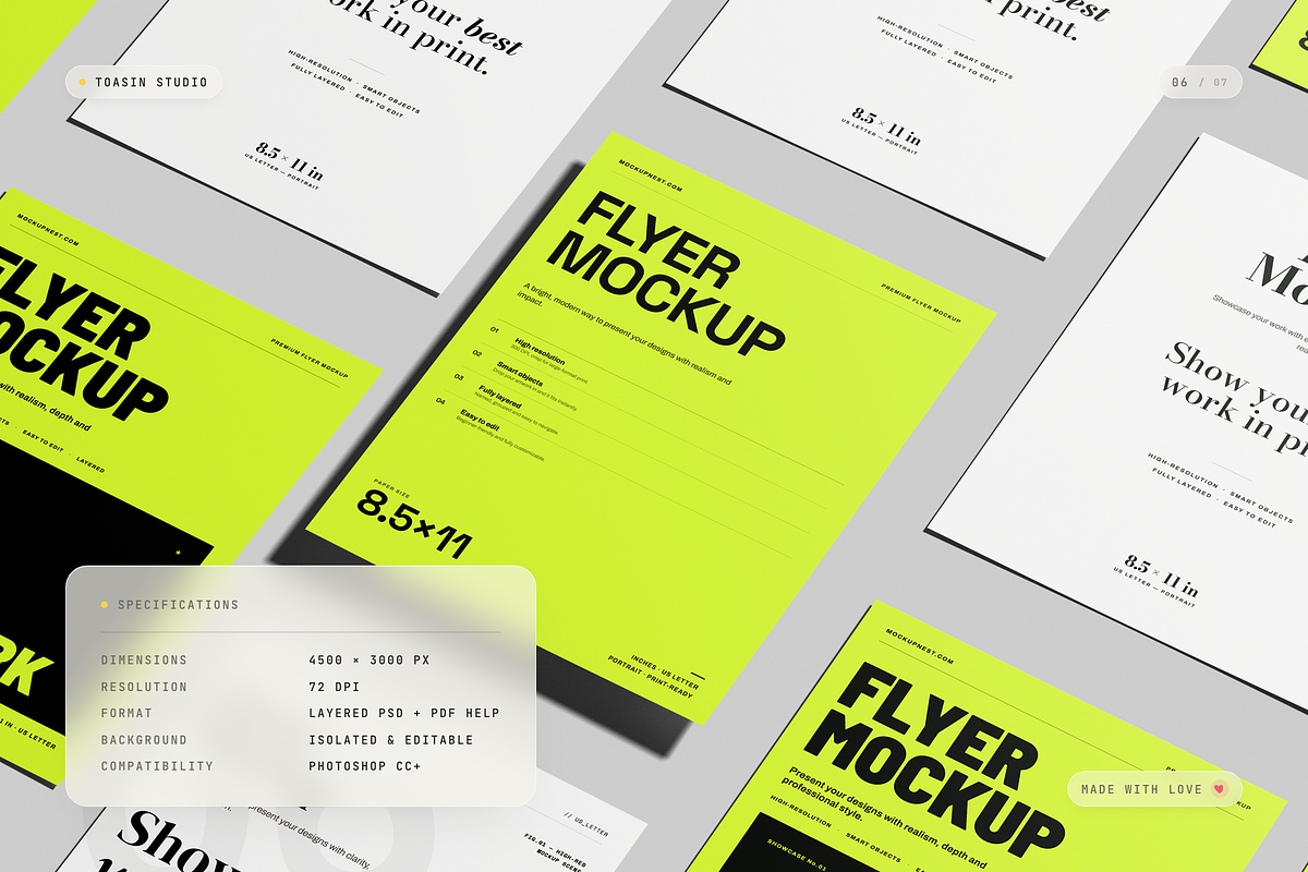 US Letter Flyer Mockup, an Advertising Mockup by Toasin Studio (Photo 6 of 7)