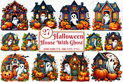 Halloween House With Ghost PNG, an Animal Illustration by Craft Nest (Thumbnail 1 of 5)