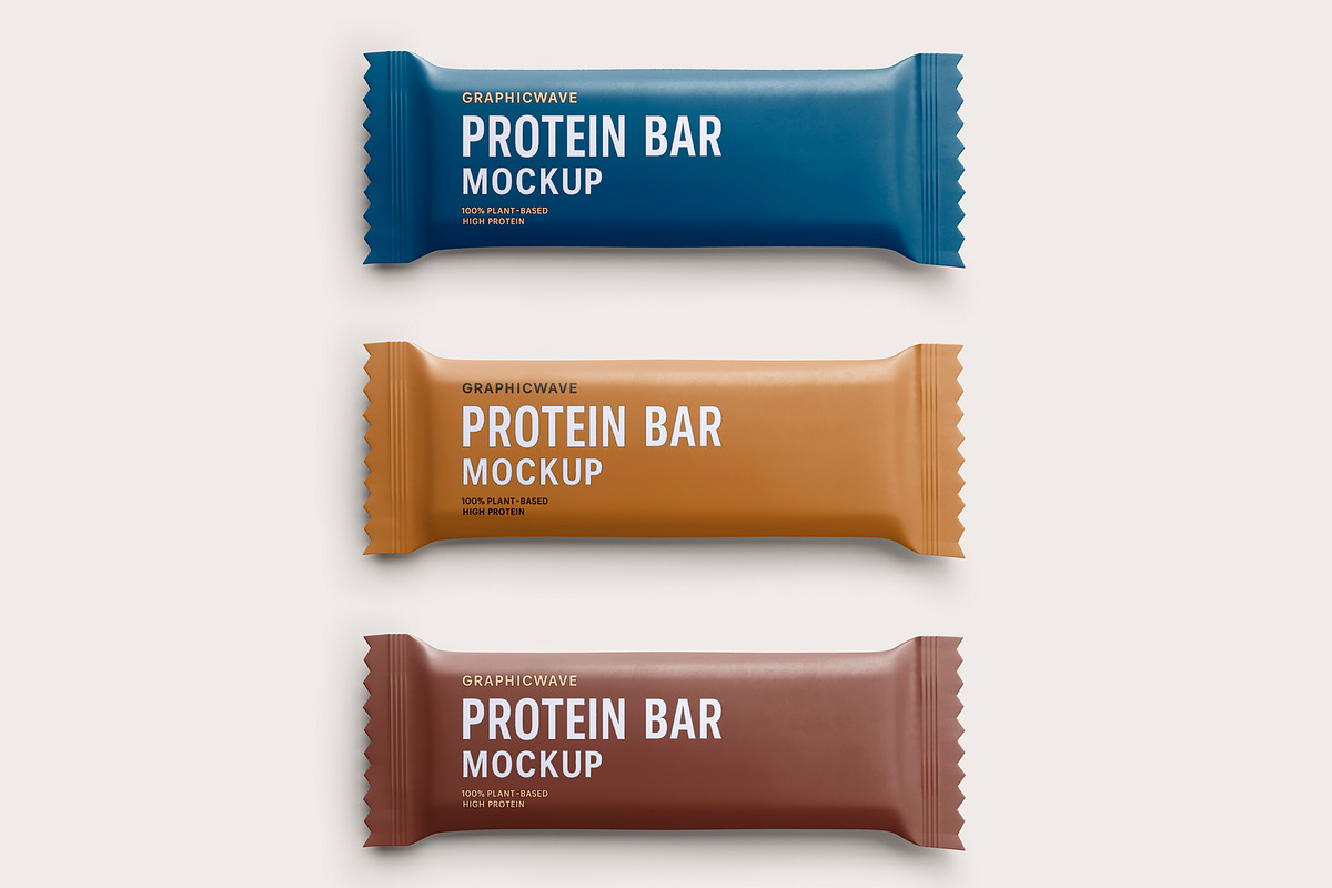 Protein Bar Mockup, a Packaging Mockup by GraphicWave (Photo 7 of 9)