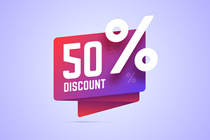 50 percents discount illustration