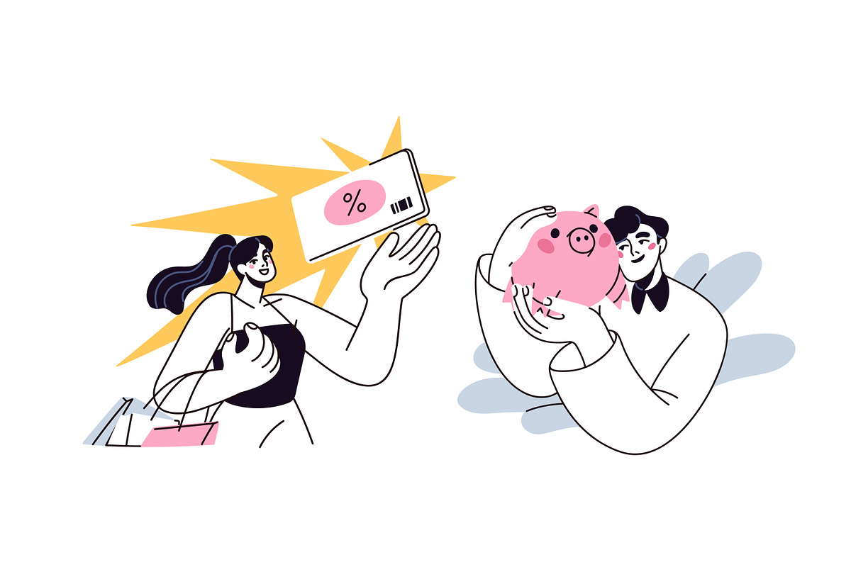 People saving money, finance concept, a Person Illustration by Good Studio (Photo 2 of 6)