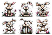 Whimsical Easter Bunny Clipart, an Illustration by Pixels.Craft (Thumbnail 4 of 5)