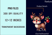 Reindeer Merry Christmas Clipart PNG, an Illustration by SinaCreation (Thumbnail 7 of 7)