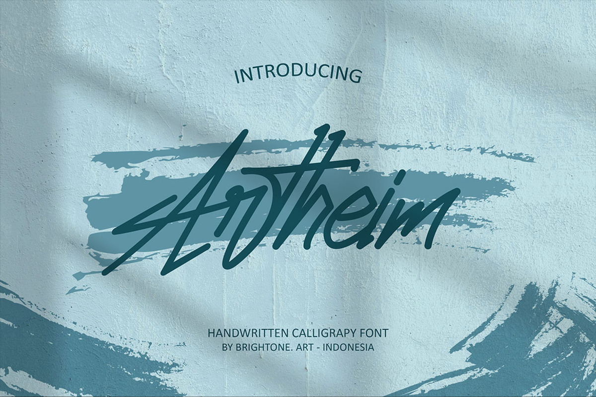 Artheim - Stylish Handwritten Font, a Script Font by Brightone (Photo 1 of 9)