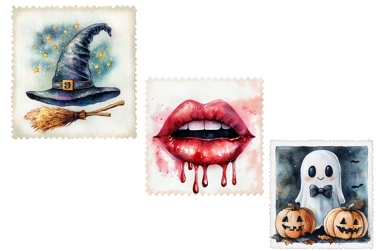 Halloween postage stamp clipart, an Illustration by Designworld (Photo 5 of 6)