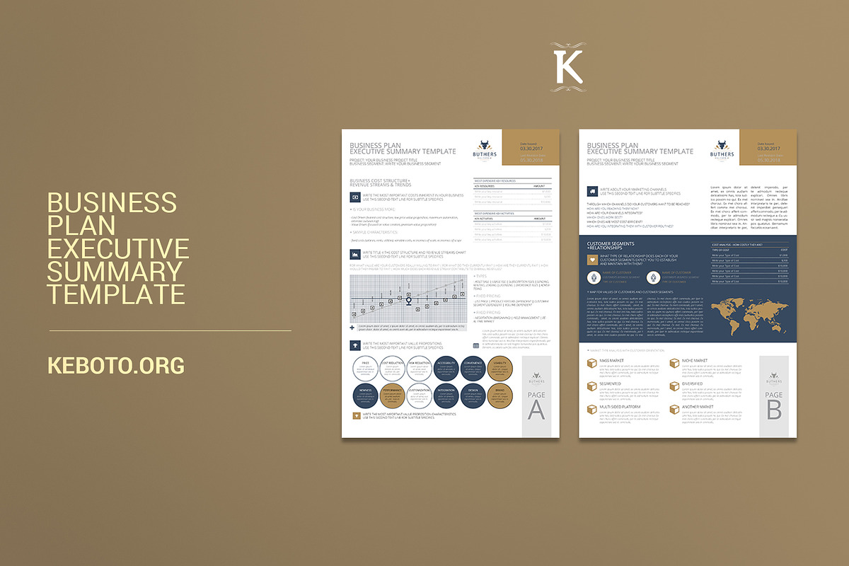 Business Plan Executive Summary, a Templates & Theme by Keboto