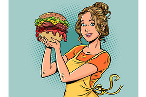 Fast food promotion advertising, a Person Illustration by rogistok
