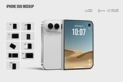 iPhone 18 Duo Mockup, an iPhone Mockup by Graphicbars (Thumbnail 1 of 11)